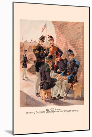 Engineer, Footrifles, Dragoon, Light Artillery and Infantry-H.a. Ogden-Mounted Art Print