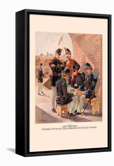 Engineer, Footrifles, Dragoon, Light Artillery and Infantry-H.a. Ogden-Framed Stretched Canvas