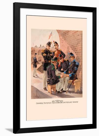 Engineer, Footrifles, Dragoon, Light Artillery and Infantry-H.a. Ogden-Framed Art Print