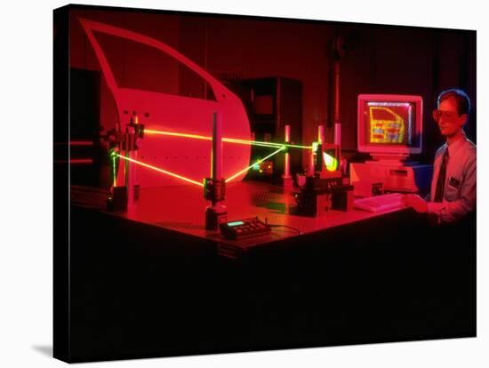 Engineer Using Laser Technology to Analyze Vehicle Vibrations at Ford Advanced Engineering Center-Ted Thai-Stretched Canvas