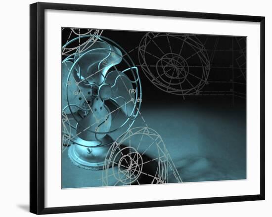 Engineering Schematics on Antique Fan-null-Framed Photographic Print