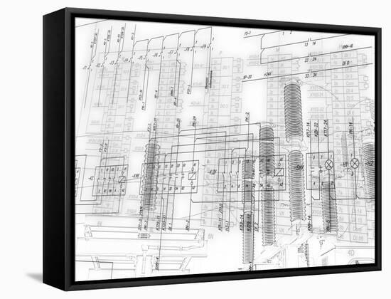 Engineering Scheme of Connection of Automation Equipmen-Engineeer-Framed Stretched Canvas