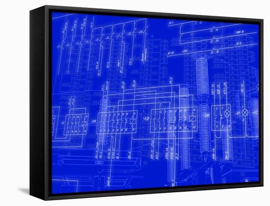 Engineering Scheme of Connection of Automation Equipmen-Engineeer-Framed Stretched Canvas