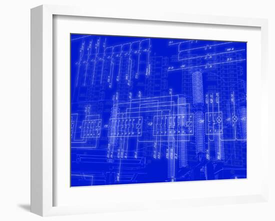 Engineering Scheme of Connection of Automation Equipmen-Engineeer-Framed Art Print