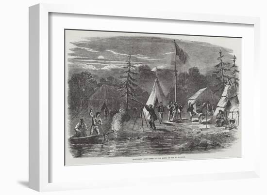 Engineers' Camp Scene on the Banks of the St Maurice-null-Framed Giclee Print