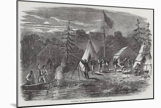 Engineers' Camp Scene on the Banks of the St Maurice-null-Mounted Giclee Print