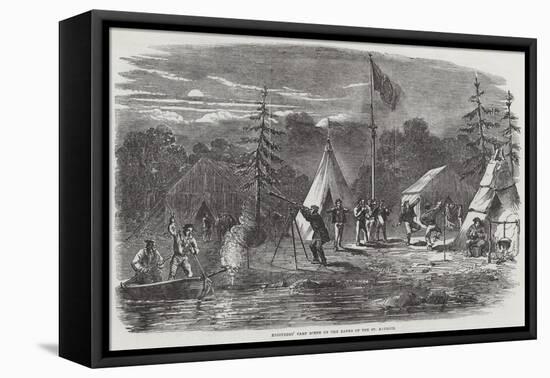 Engineers' Camp Scene on the Banks of the St Maurice-null-Framed Stretched Canvas