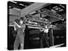 Engineers Lifting Steelwork into Position, South Yorkshire, 1954-Michael Walters-Stretched Canvas