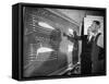 Engineers Studying Testing Results at the Langley Air Base Field-Carl Mydans-Framed Stretched Canvas