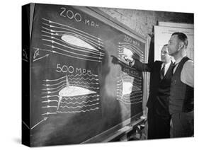 Engineers Studying Testing Results at the Langley Air Base Field-Carl Mydans-Stretched Canvas