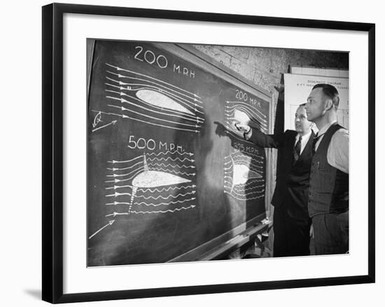 Engineers Studying Testing Results at the Langley Air Base Field-Carl Mydans-Framed Photographic Print