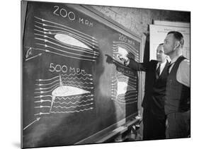 Engineers Studying Testing Results at the Langley Air Base Field-Carl Mydans-Mounted Photographic Print