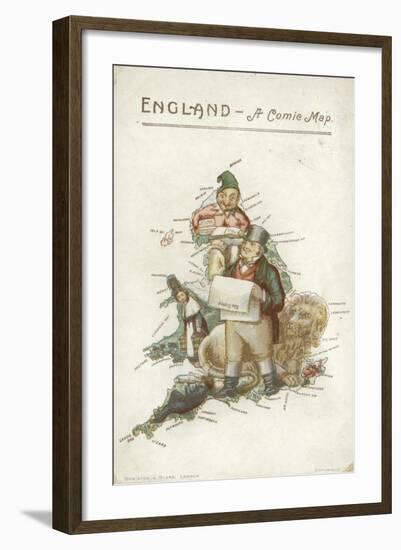 England - a Comic Map-null-Framed Giclee Print