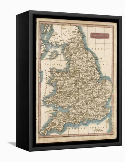 England and Wales Hand Coloured Engraving-null-Framed Stretched Canvas