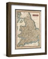 England and Wales Hand Coloured Engraving-null-Framed Photographic Print