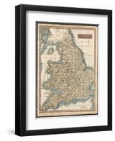 England and Wales Hand Coloured Engraving-null-Framed Photographic Print