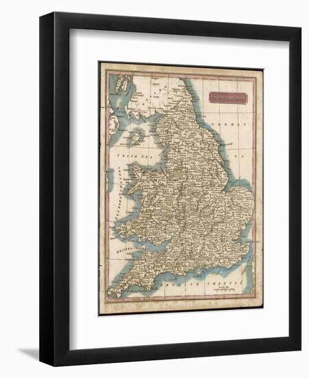 England and Wales Hand Coloured Engraving-null-Framed Photographic Print