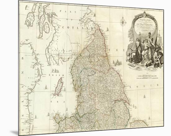 England and Wales (Northern section), c.1790-John Rocque-Mounted Art Print