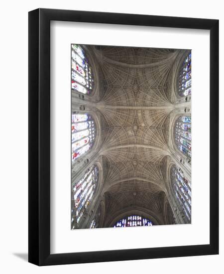 England, Cambridgeshire, Cambridge, King's College Chapel, Ceiling-Steve Vidler-Framed Photographic Print