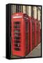 England, Cambridgeshire, Cambridge, Traditional Red Telephone Boxes-Steve Vidler-Framed Stretched Canvas