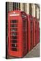 England, Cambridgeshire, Cambridge, Traditional Red Telephone Boxes-Steve Vidler-Stretched Canvas