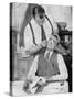 England Captain Eddie Hapgood Receives Treatment for a Broken Nose after a Match with Italy, 1934-null-Stretched Canvas