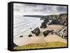 England, Cornwall, Bedruthan Steps, Coast, Sandy Beach, Rocks, Sea-Dietmar Walser-Framed Stretched Canvas