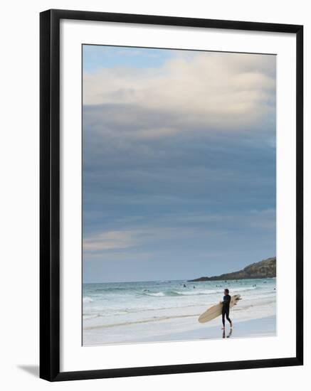 England, Cornwall, Newquay, Fistral Beach, Surfers, UK-Alan Copson-Framed Photographic Print