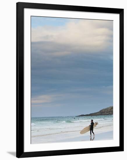 England, Cornwall, Newquay, Fistral Beach, Surfers, UK-Alan Copson-Framed Photographic Print