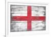 England Country Flag - Barnwood Painting-Lantern Press-Framed Premium Giclee Print