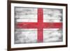 England Country Flag - Barnwood Painting-Lantern Press-Framed Premium Giclee Print