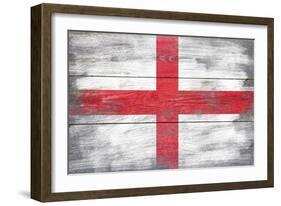 England Country Flag - Barnwood Painting-Lantern Press-Framed Art Print