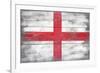 England Country Flag - Barnwood Painting-Lantern Press-Framed Art Print