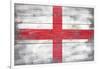 England Country Flag - Barnwood Painting-Lantern Press-Framed Art Print