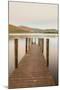 England, Cumbria, Lake District, Derwentwater, Wooden Jetty-Steve Vidler-Mounted Photographic Print