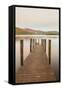 England, Cumbria, Lake District, Derwentwater, Wooden Jetty-Steve Vidler-Framed Stretched Canvas