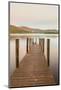 England, Cumbria, Lake District, Derwentwater, Wooden Jetty-Steve Vidler-Mounted Photographic Print