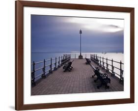 England, Dorset, Swanage; Sunrise from the Banjo Jetty at Swanage, with the Isle of Wight-Katie Garrod-Framed Photographic Print