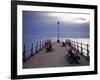 England, Dorset, Swanage; Sunrise from the Banjo Jetty at Swanage, with the Isle of Wight-Katie Garrod-Framed Photographic Print