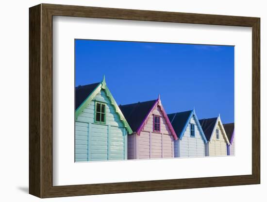 England, Essex, Mersea Island, Beach Huts-Steve Vidler-Framed Photographic Print