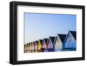 England, Essex, Mersea Island, Beach Huts-Steve Vidler-Framed Photographic Print