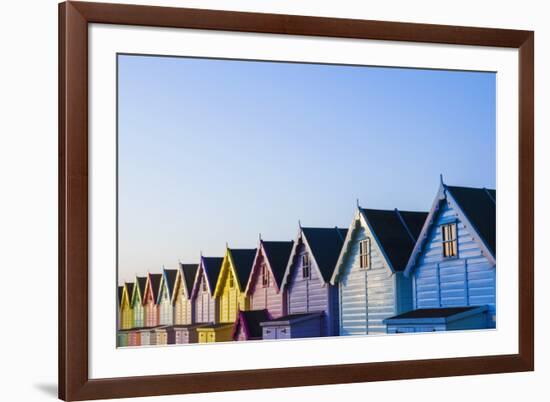 England, Essex, Mersea Island, Beach Huts-Steve Vidler-Framed Photographic Print
