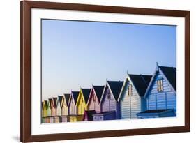 England, Essex, Mersea Island, Beach Huts-Steve Vidler-Framed Photographic Print