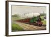 England - Great Northern Railways Flying Scotchman Train Near Hatfield-Lantern Press-Framed Art Print