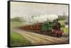 England - Great Northern Railways Flying Scotchman Train Near Hatfield-Lantern Press-Framed Stretched Canvas