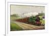 England - Great Northern Railways Flying Scotchman Train Near Hatfield-Lantern Press-Framed Art Print