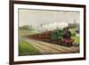 England - Great Northern Railways Flying Scotchman Train Near Hatfield-Lantern Press-Framed Art Print