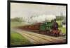 England - Great Northern Railways Flying Scotchman Train Near Hatfield-Lantern Press-Framed Art Print