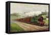 England - Great Northern Railways Flying Scotchman Train Near Hatfield-Lantern Press-Framed Stretched Canvas