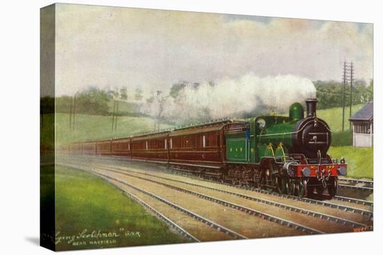 England - Great Northern Railways Flying Scotchman Train Near Hatfield-Lantern Press-Stretched Canvas